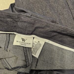 Worthington Curvy Fit Wide Leg Navy Pants